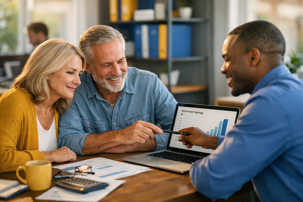 Man checking 401k balance on his phone while commuting on a train
