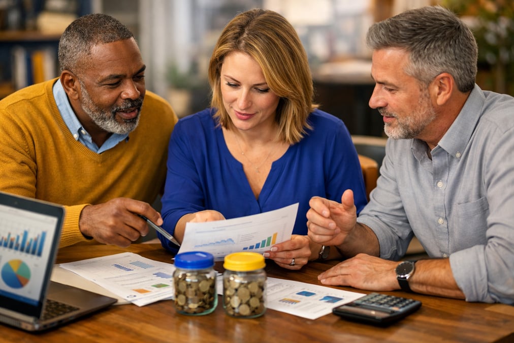 Woman reviewing IRA contribution limits on a government website with natural window light