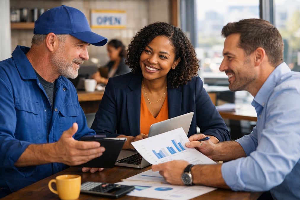 Person reviewing financial information about small business optimism in 2026 at a desk