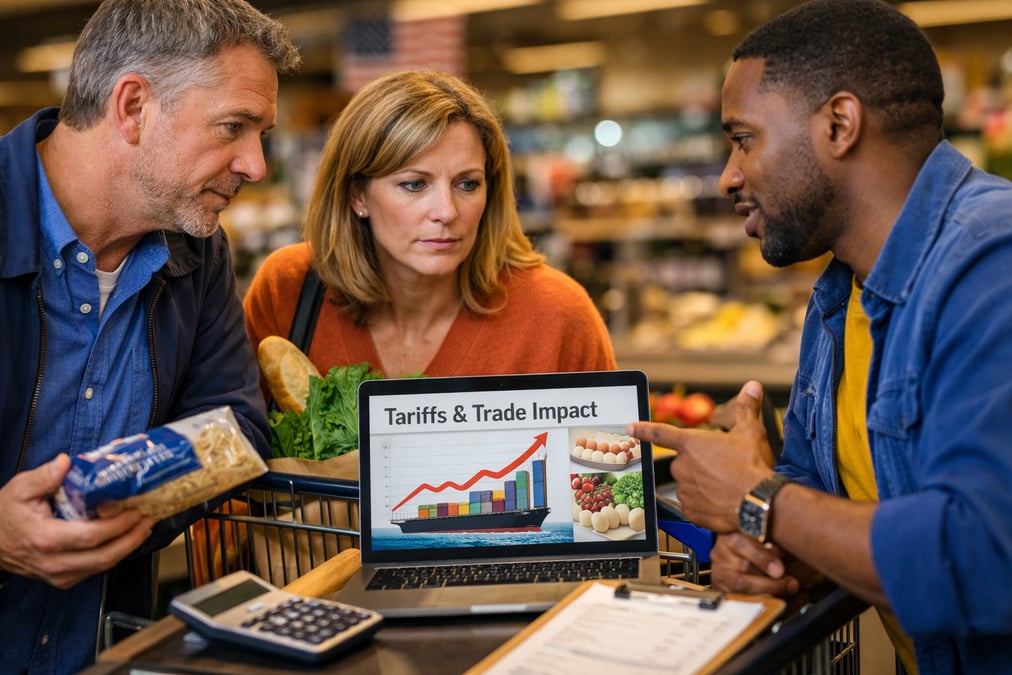 Woman calculating real purchasing power on a calculator next to a laptop while waiting at a doctor's office